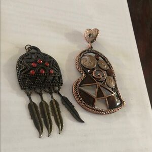 Bohemian Heart and Feather Necklace Set